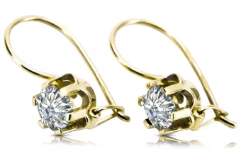 Серьги Циркон 14-кв Желтое золото Винтаж украшения vec019y